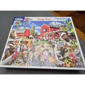 White Mountain Funny‎ Farm 1000 Piece Puzzle Pre-owned
